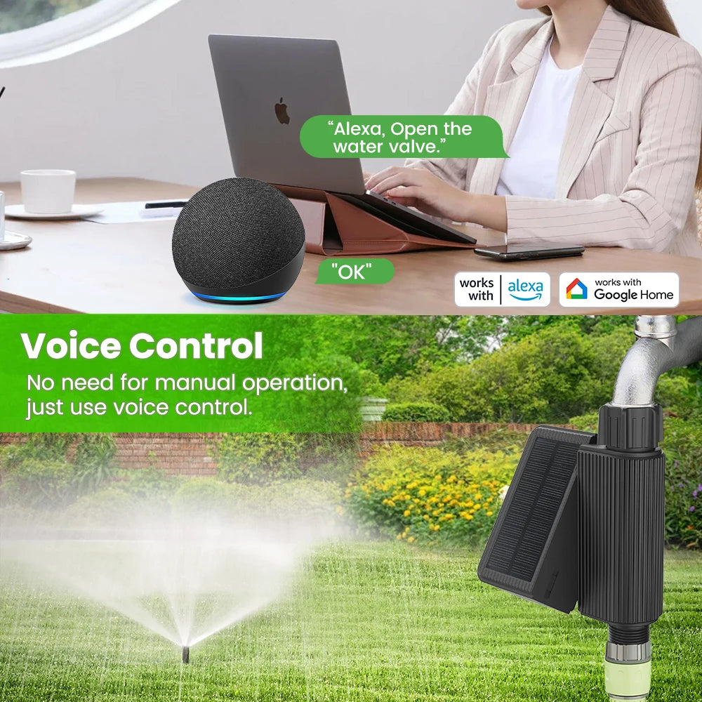 Solar WiFi Smart Water Valve - Automatic Garden Irrigation System | Auravolts