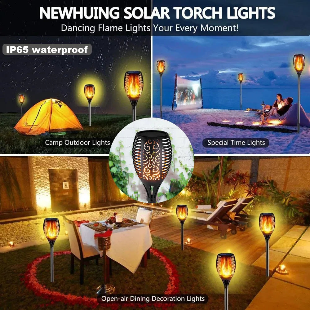 LED Solar Flame Torch Light for Outdoor Decoration | Auravolts