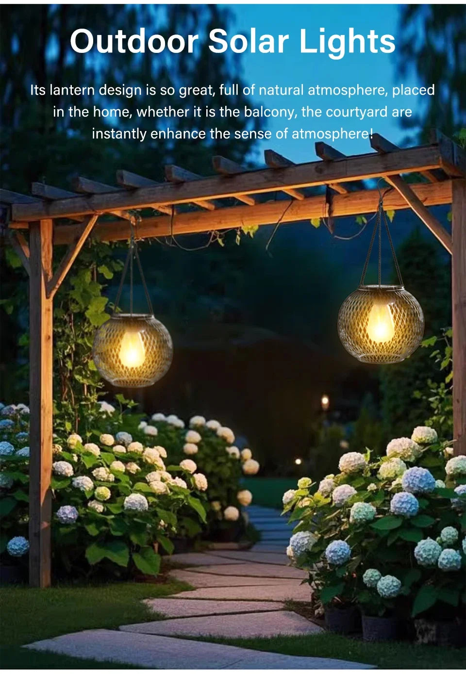 Outdoor Solar LED Lanterns Waterproof Decorative Lights for Garden | Auravolts