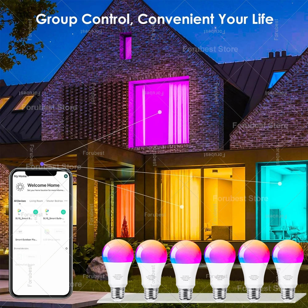 Tuya Smart LED Bulb E27 RGB+CW WiFi Bluetooth 15W/20W | Auravolts