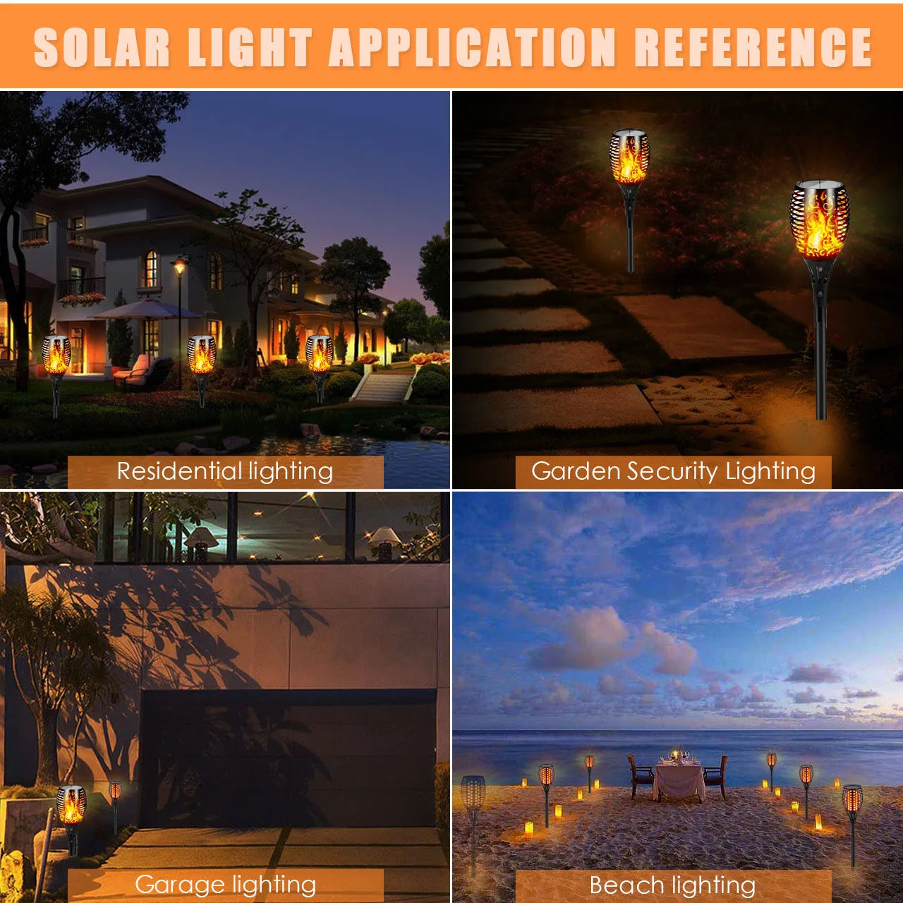 LED Solar Flame Torch Light for Outdoor Decoration | Auravolts
