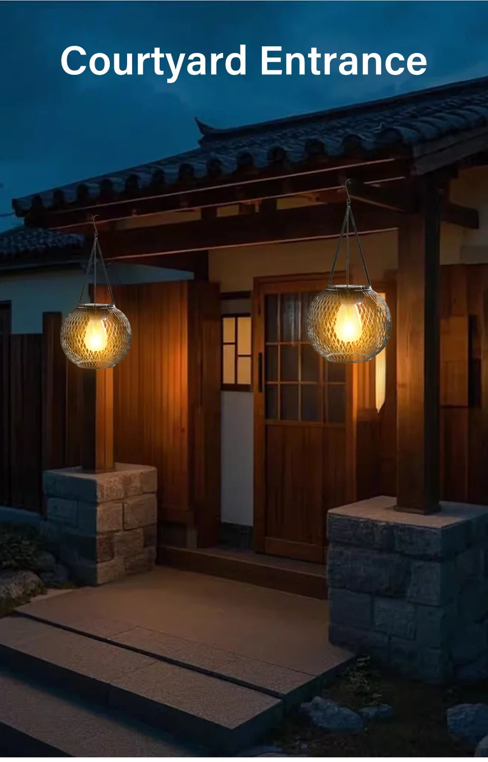 Outdoor Solar LED Lanterns Waterproof Decorative Lights for Garden | Auravolts