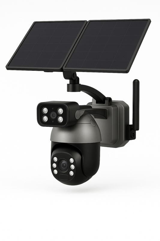10MP Dual-Lens Solar Security Camera with 50X Zoom | Auravolts