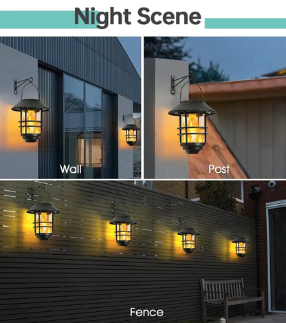 Solar Lantern with Flickering Flame Effect Waterproof | Auravolts