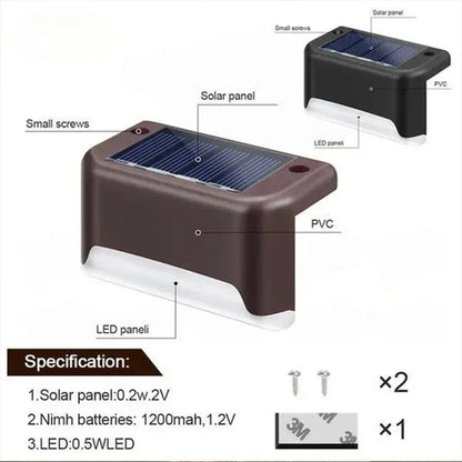 Solar Step Lights Waterproof Outdoor LED Pathway Lamps | Auravolts