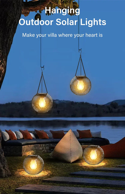 Outdoor Solar LED Lanterns Waterproof Decorative Lights for Garden | Auravolts