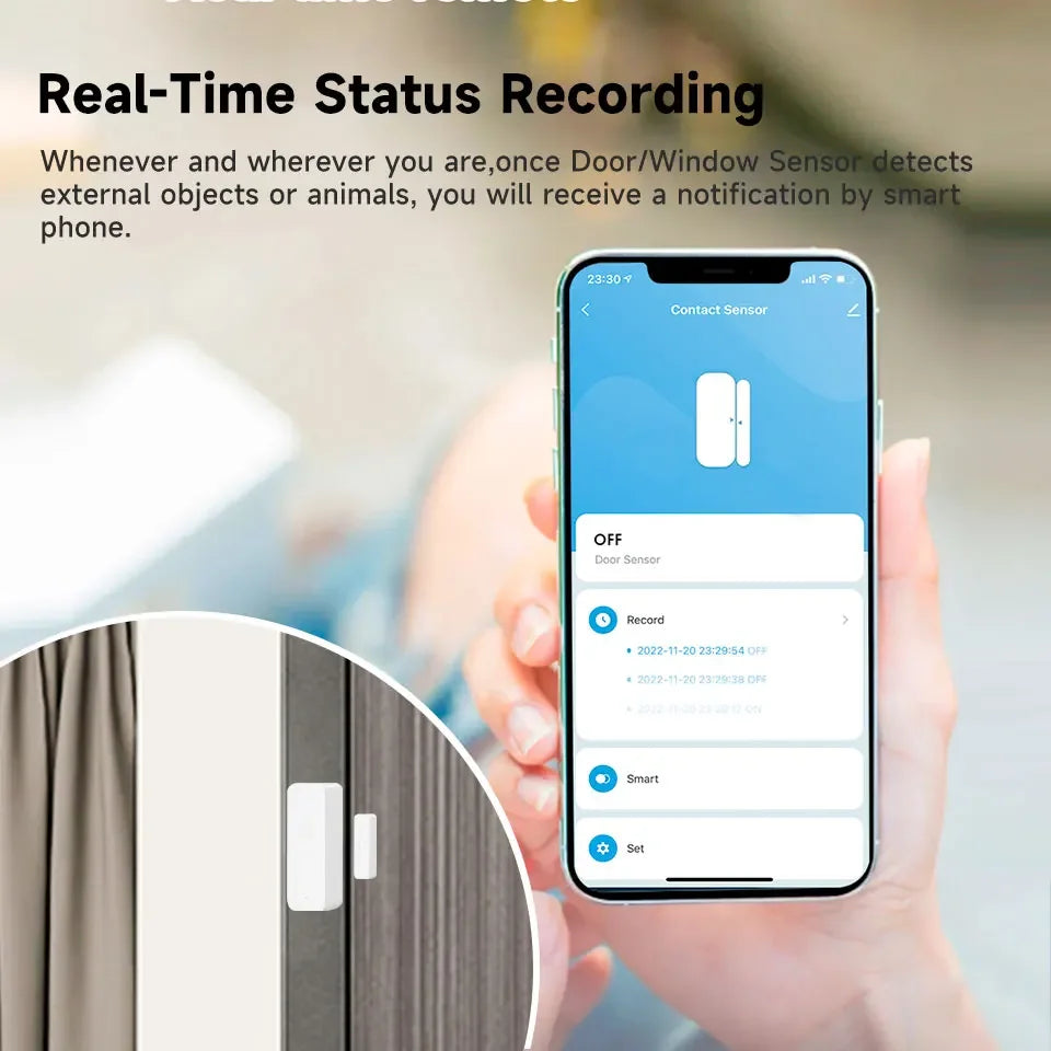 WiFi Smart Door and Window Sensor for Home Security | Auravolts