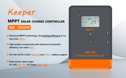 12V 24V 36V 48V Solar Charge Controller MPPT Intelligent Regulator | Auravolts