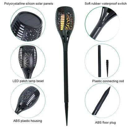 LED Solar Flame Torch Light for Outdoor Decoration | Auravolts