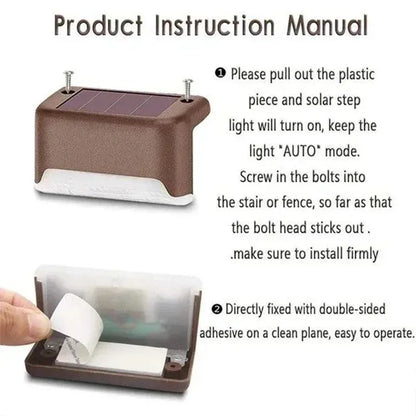 Solar Step Lights Waterproof Outdoor LED Pathway Lamps | Auravolts