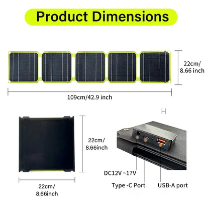 Portable Flexible Solar Panel Charger 2000W DC/USB | Auravolts