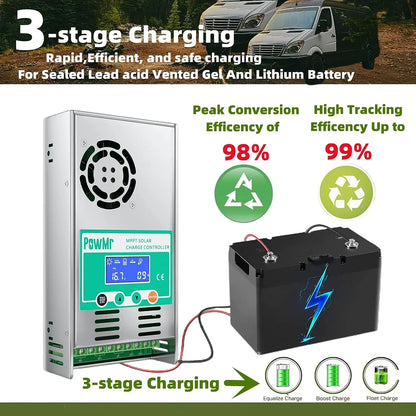 12V 24V 36V 48V Solar Charge Controller MPPT Intelligent Regulator | Auravolts