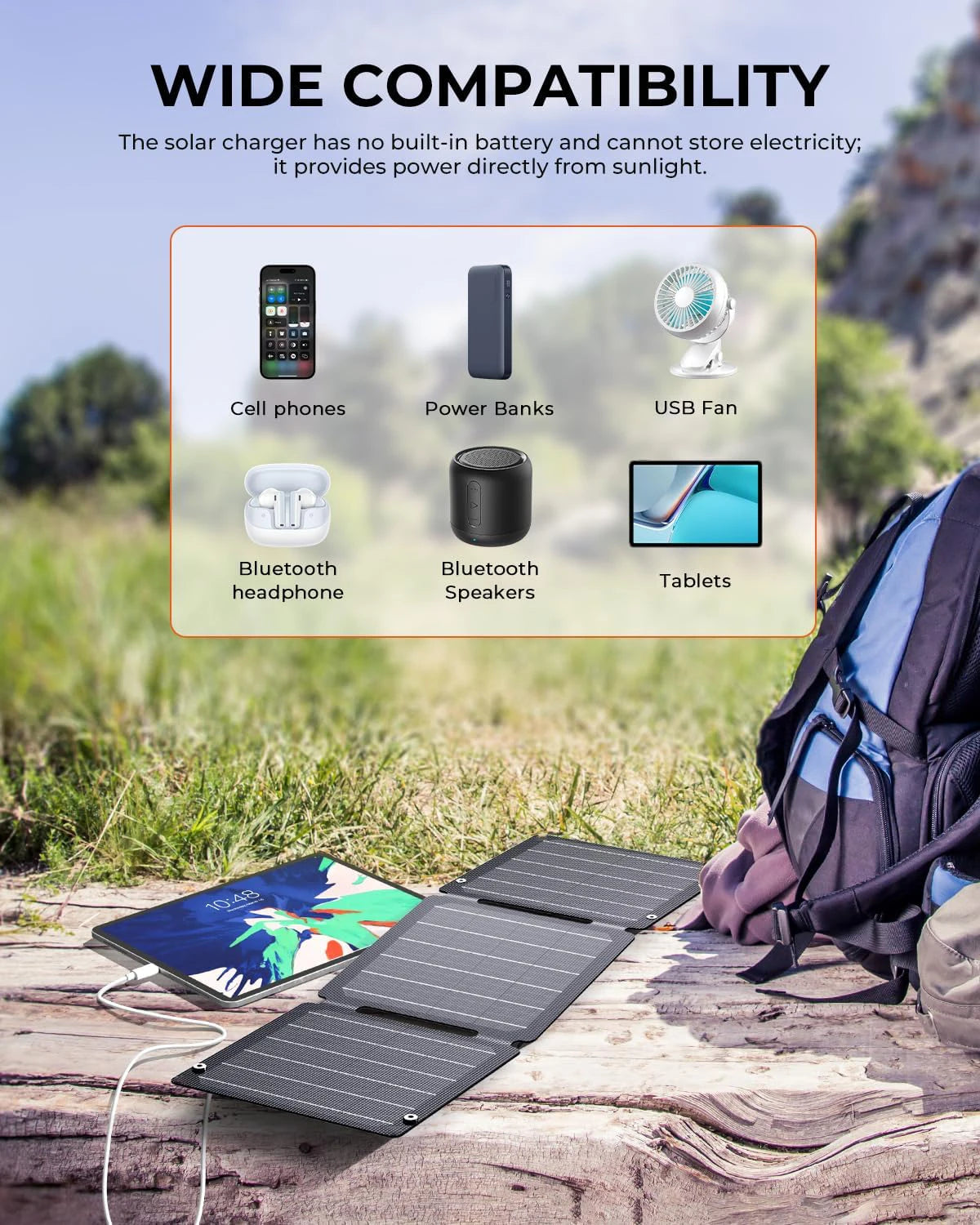 Portable Flexible Solar Panel Charger 2000W DC/USB | Auravolts