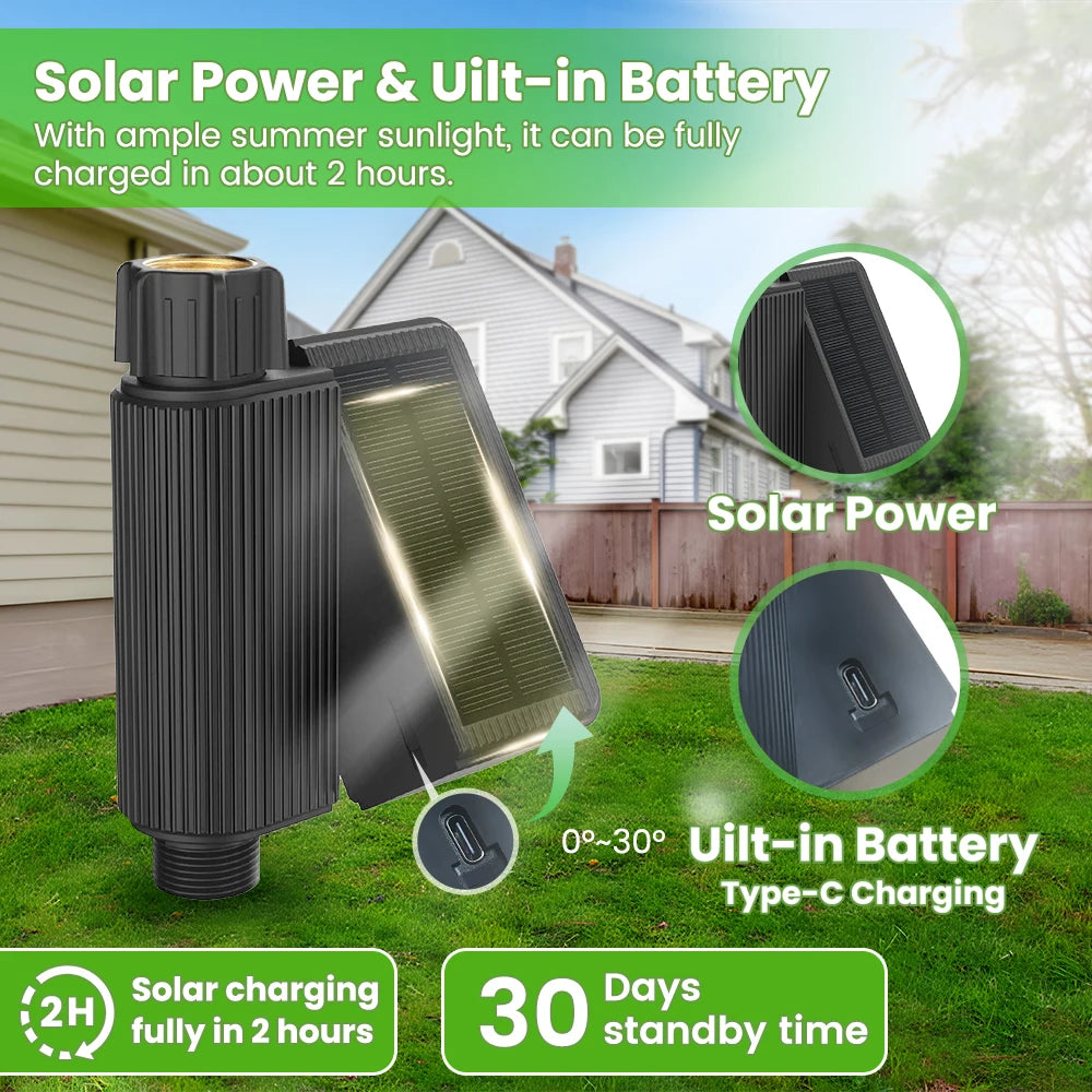 Solar WiFi Smart Water Valve - Automatic Garden Irrigation System | Auravolts