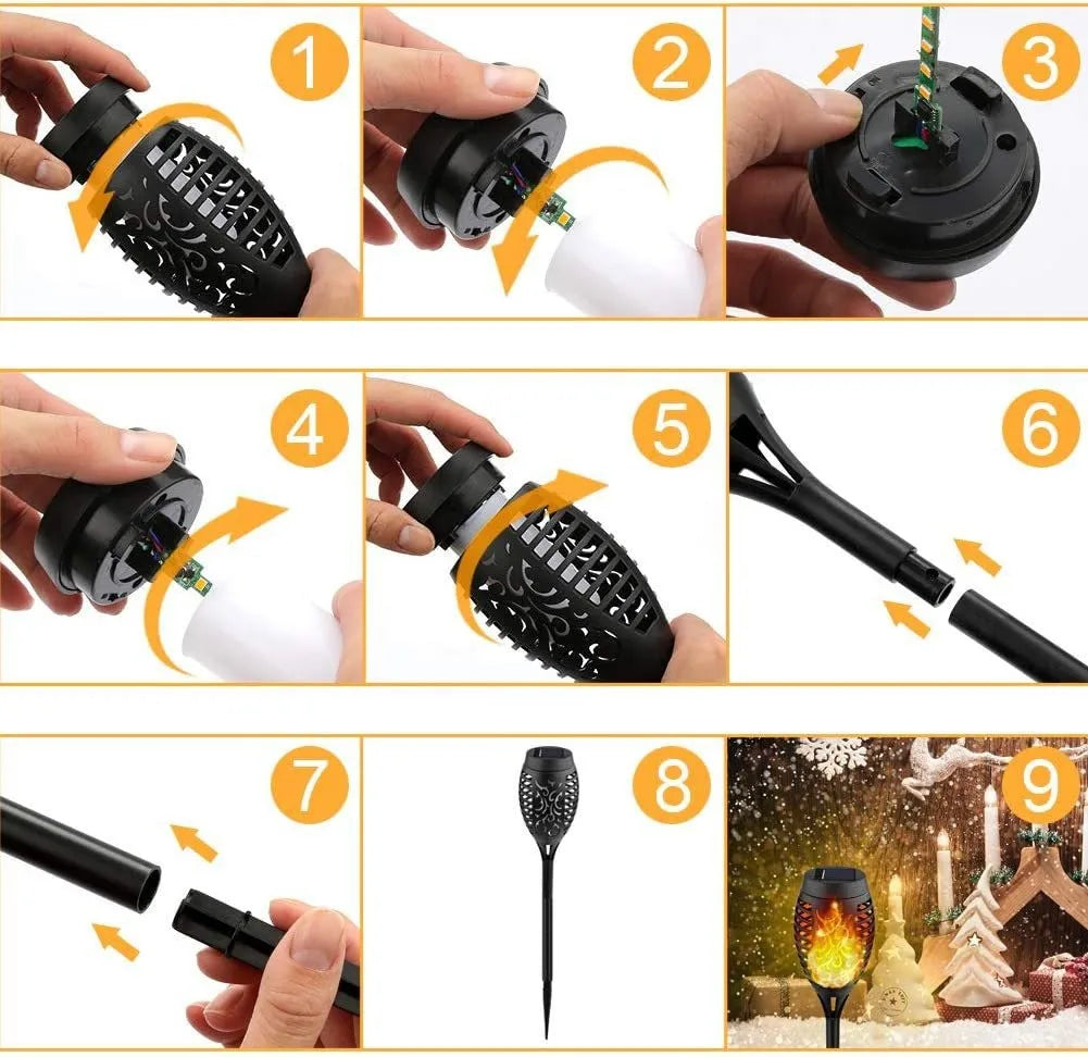 LED Solar Flame Torch Light for Outdoor Decoration | Auravolts
