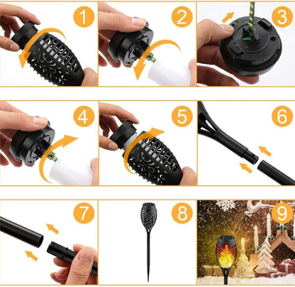 LED Solar Flame Torch Light for Outdoor Decoration | Auravolts