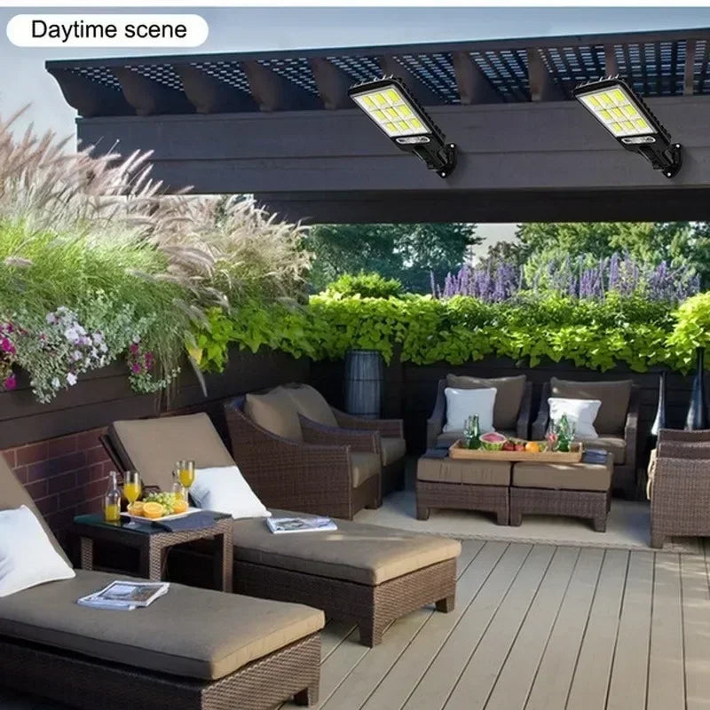 Outdoor LED solar wall light with motion sensor | Auravolts