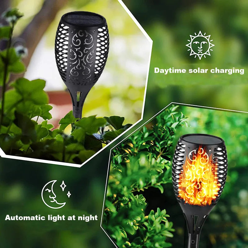LED Solar Flame Torch Light for Outdoor Decoration | Auravolts