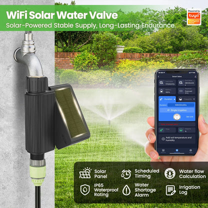 Solar WiFi Smart Water Valve - Automatic Garden Irrigation System | Auravolts