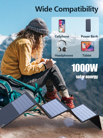 300W Foldable Solar Panel Charger USB/DC Output for Outdoor Power | Auravolts