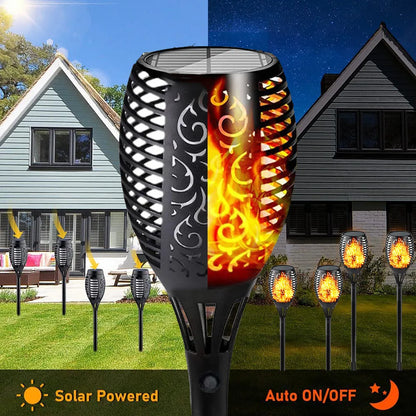 LED Solar Flame Torch Light for Outdoor Decoration | Auravolts
