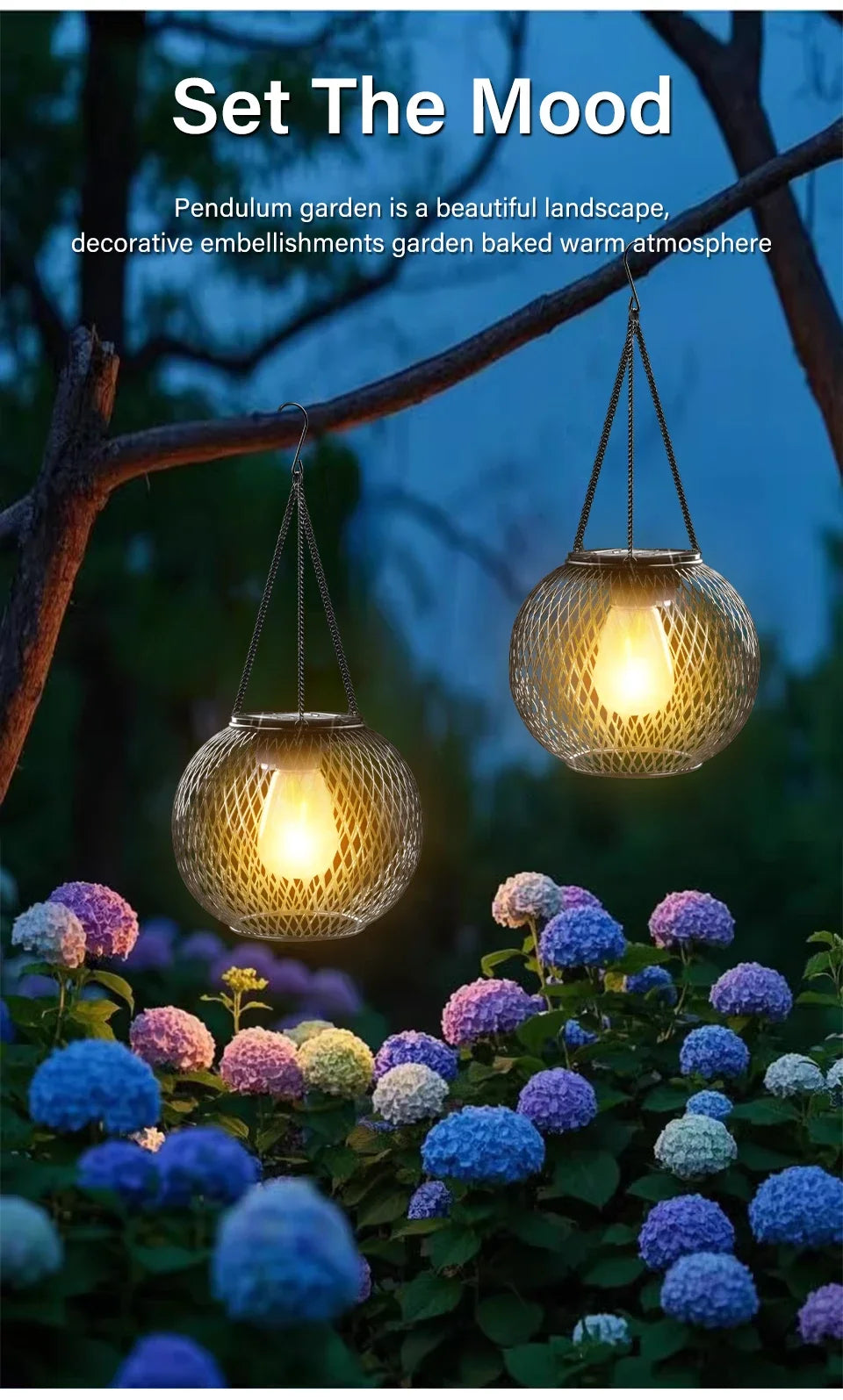 Outdoor Solar LED Lanterns Waterproof Decorative Lights for Garden | Auravolts