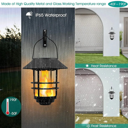 Solar Lantern with Flickering Flame Effect Waterproof | Auravolts