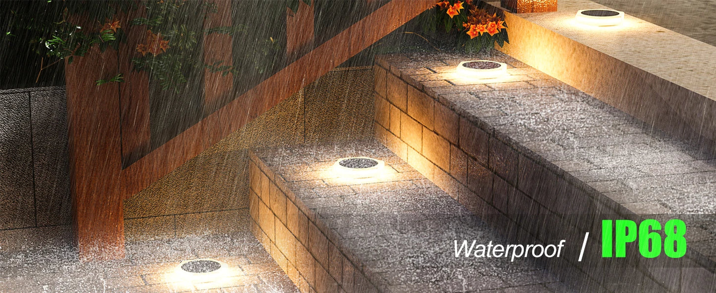 Solar LED Garden Step Lights Waterproof for Pathways and Walls | Auravolts